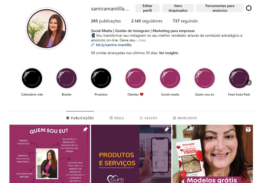 instagram biografia